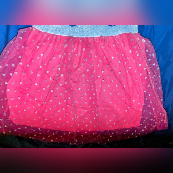 NWT, Pink with silver hearts, tulle skirt- girls youth size large 12/14 - Picture 1 of 5